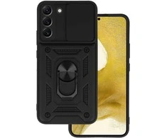 Topt Slide Camera Armor dėklas skirtas Samsung Galaxy S22 Plus juodos spalvos