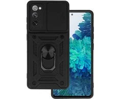 Topt Slide Camera Armor dėklas skirtas Samsung Galaxy S20 FE/Lite juodos spalvos