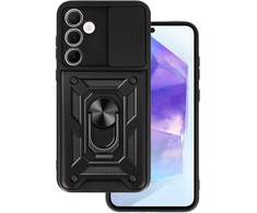 Topt Slide Camera Armor dėklas skirtas Samsung Galaxy A55 5G juodos spalvos