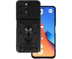Topt Slide Camera Armor dėklas skirtas Xiaomi Redmi 12 juodos spalvos