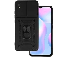 Topt Slide Camera Armor dėklas skirtas Xiaomi Redmi 9A juodos spalvos