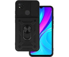 Topt Slide Camera Armor dėklas skirtas Xiaomi Redmi 9C juodos spalvos