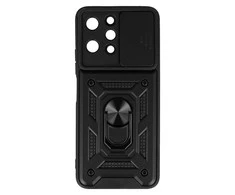 Topt Slide Camera Armor dėklas skirtas Xiaomi Redmi 12 juodos spalvos