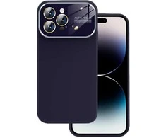 Topt Soft Silicone Lens dėklas skirtas Apple iPhone 15 Plus violetinės spalvos