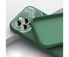 Topt Soft Silicone Lens dėklas skirtas Apple iPhone 15 žalios spalvos