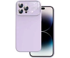 Topt Soft Silicone Lens dėklas skirtas Apple iPhone 15 Plus light violetinės spalvos
