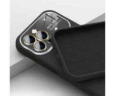 Topt Soft Silicone Lens dėklas skirtas Apple iPhone 15 Plus juodos spalvos