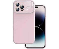 Topt Soft Silicone Lens dėklas skirtas Apple iPhone 15 Plus light rožinės spalvos