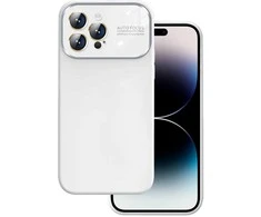 Topt Soft Silicone Lens dėklas skirtas Apple iPhone 14 baltos spalvos