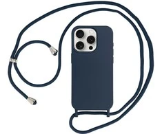 Topt Strap silikoninis dėklas skirtas Apple iPhone 15 Plus design 1 mėlynos spalvos