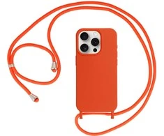 Topt Strap silikoninis dėklas skirtas Apple iPhone 13 Pro Max design 1 oranžinės spalvos