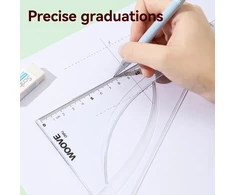 Trikampis DELI Woove 60°/18cm, skaidrus