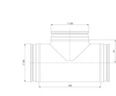 Ventiliatorius Trišakis EUROPLAST TCP120-120, be tarpinės, 90°