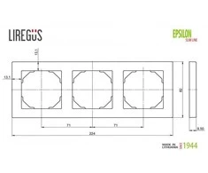 Liregus 3-vietis rėmelis EPSILON SLIM LINE, antracito sp.