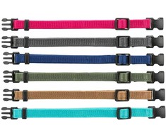 Trixie Junior Antkaklių kompl., M–L 22–35 cm/10 mm, 6 vnt. fuksija, grafito, ind (pak.4)