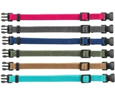 Trixie Junior Antkaklių kompl., M–L 22–35 cm/10 mm, 6 vnt. fuksija, grafito, ind (pak.4)