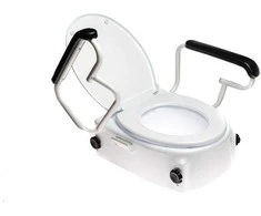 Toilet seat raiser with lid and armrests ANTAR AT51204