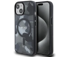 Tumi TUHMP15STCAMK Apple iPhone 15 / 14 / 13 6.1″ juodos spalvos kietas dėklas with Frosted Camo Print and MagSafe