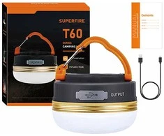 Stovyklavietė Superfire T60, 2,5W, 1000mAh