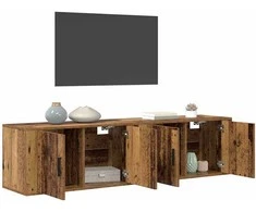 TV staliukas Sieninio televizoriaus kabineto komplektas 2 pcs