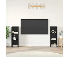 TV staliukas TV spintelių komplektas 2 pcs Juodas ąžuolas 107 x 35 x 37 cm