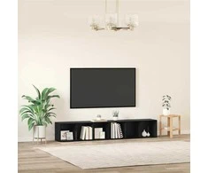 TV staliukas TV spintelių komplektas 2 pcs Juodas ąžuolas 37 x 35 x 107cm