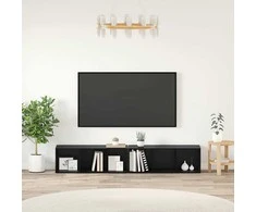 TV staliukas TV spintelių komplektas 2 pcs Juodas ąžuolas 37 x 35 x 107cm