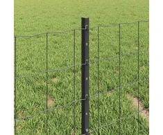 Euro tvoros su stulpu 10 x 0,4 m PVC dengtas plienas Pilka
