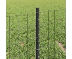 Euro tvoros su stulpu 10 x 0,4 m PVC dengtas plienas Pilka