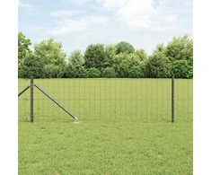 Tvora su stulpais Pilka 0,4 x 10 m Plienas ir PVC