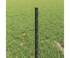 Hexagonal Fence with Post 10 x 0,4 m PVC dengtas plienas Pilka