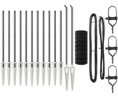 Tvora su stulpais Pilka 0,4 x 25 m Plienas ir PVC