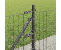 Eurų tvora su betono baze 25 x 0,4 m PVC dengtas plienas Pilka