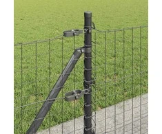 Eurų tvora su betono baze 25 x 0,4 m PVC dengtas plienas Pilka