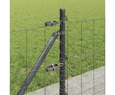 Eurų tvora su betono baze 25 x 0,4 m PVC dengtas plienas Pilka