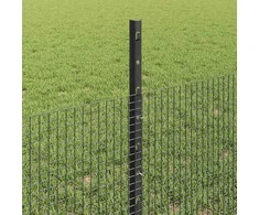 Suvirintas vielos tvora su stulpeliais 10 x 0,5 m Pilka