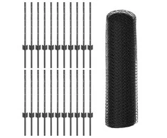 Hexagonal Fence with Post 50 x 0,5 m PVC dengtas plienas Pilka