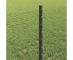 Hexagonal Fence with Post 10 x 0,6 m PVC dengtas plienas Pilka