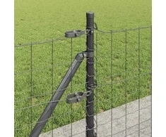 Eurų tvora su betono baze 25 x 0,6 m PVC dengtas plienas Pilka