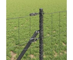 Tvora su stulpais Pilka 0,6 x 25 m Plienas ir PVC