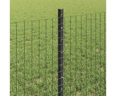 Suvirintas vielos tvora su stulpeliais 50 x 0,6 m Pilka