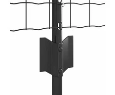 Euro tvoros su stulpu 25 x 0,8 m PVC dengtas plienas Pilka