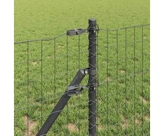Tvora su stulpais Pilka 0,8 x 25 m Plienas ir PVC