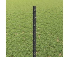 Hexagonal Fence with Post 25 x 0,8 m PVC dengtas plienas Pilka