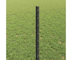 Hexagonal Fence with Post 25 x 0,8 m PVC dengtas plienas Pilka
