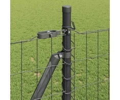 Eurų tvora su betono baze 25 x 0,8 m PVC dengtas plienas Pilka