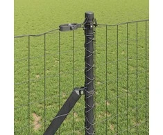 Tvora su stulpais Pilka 1 x 10 m Plienas ir PVC