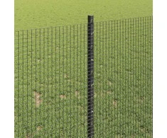 Suvirintas vielos tvora su stulpeliais 25 x 1 m Pilka Tinklelis