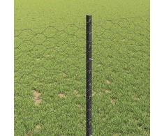 Hexagonal Fence with Post 50 x 1 m PVC dengtas plienas Pilka