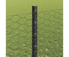Hexagonal Fence with Post 10 x 1,2 m PVC dengtas plienas Pilka